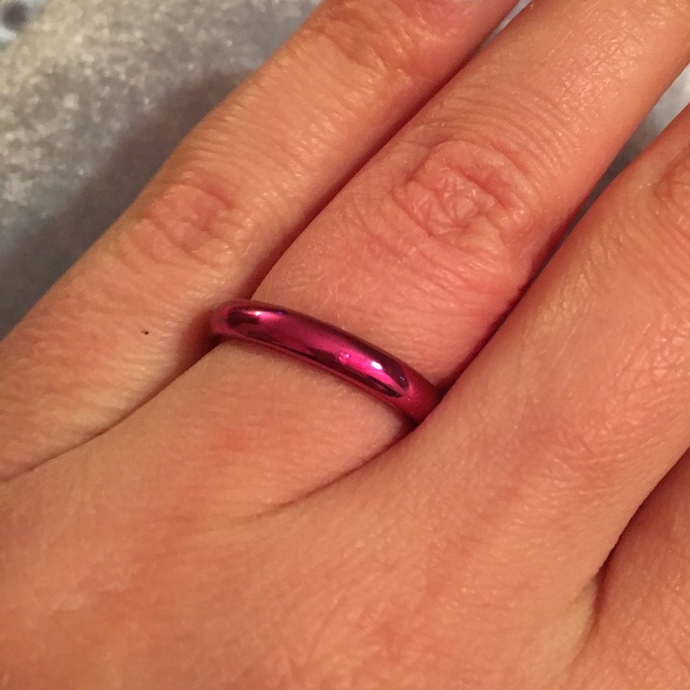 Pink Metal Band Ring - Picture 2 of 2